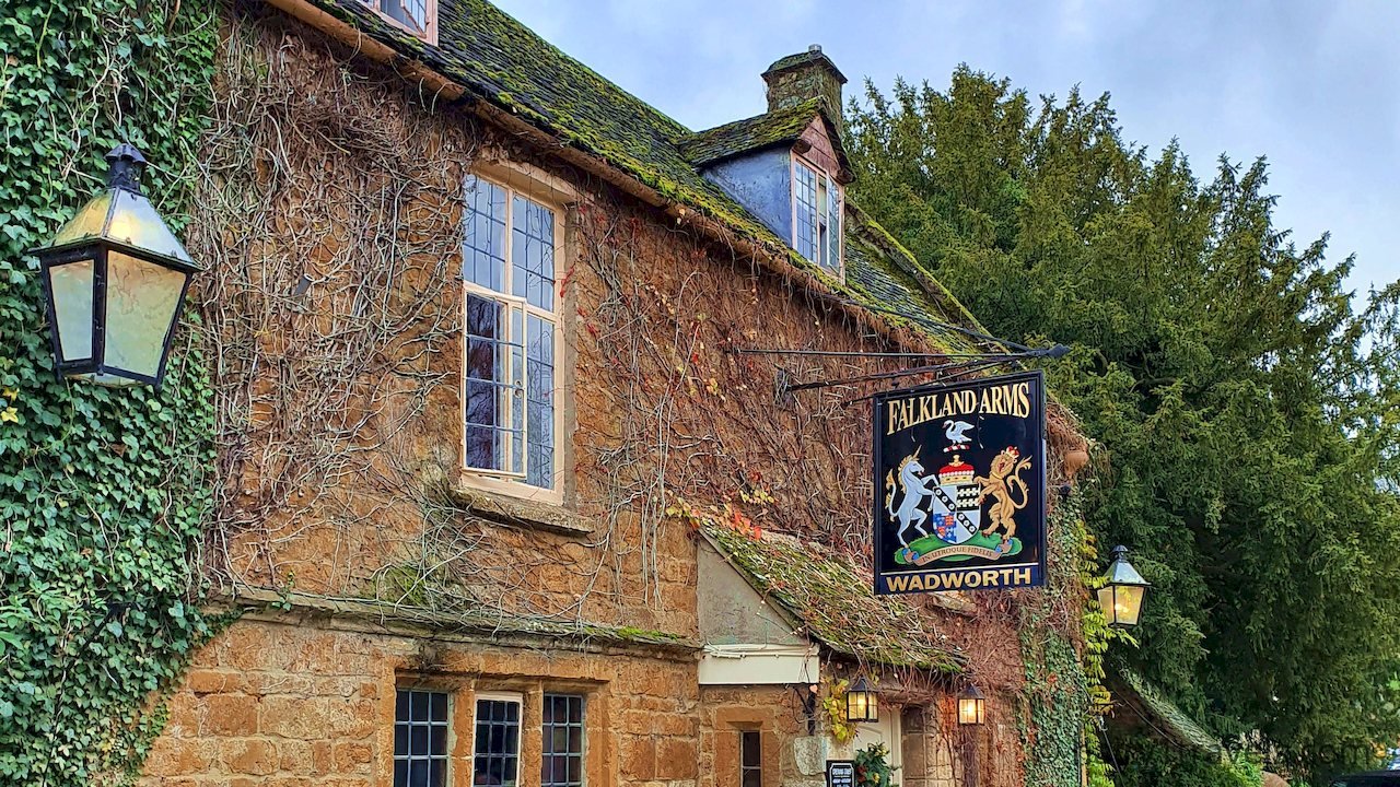 Falkland Arms Pub in Great Tew, Oxfordshire.