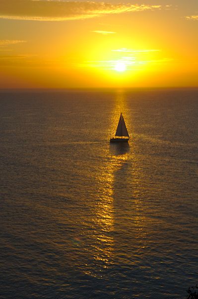 Sailing out in the sunrise