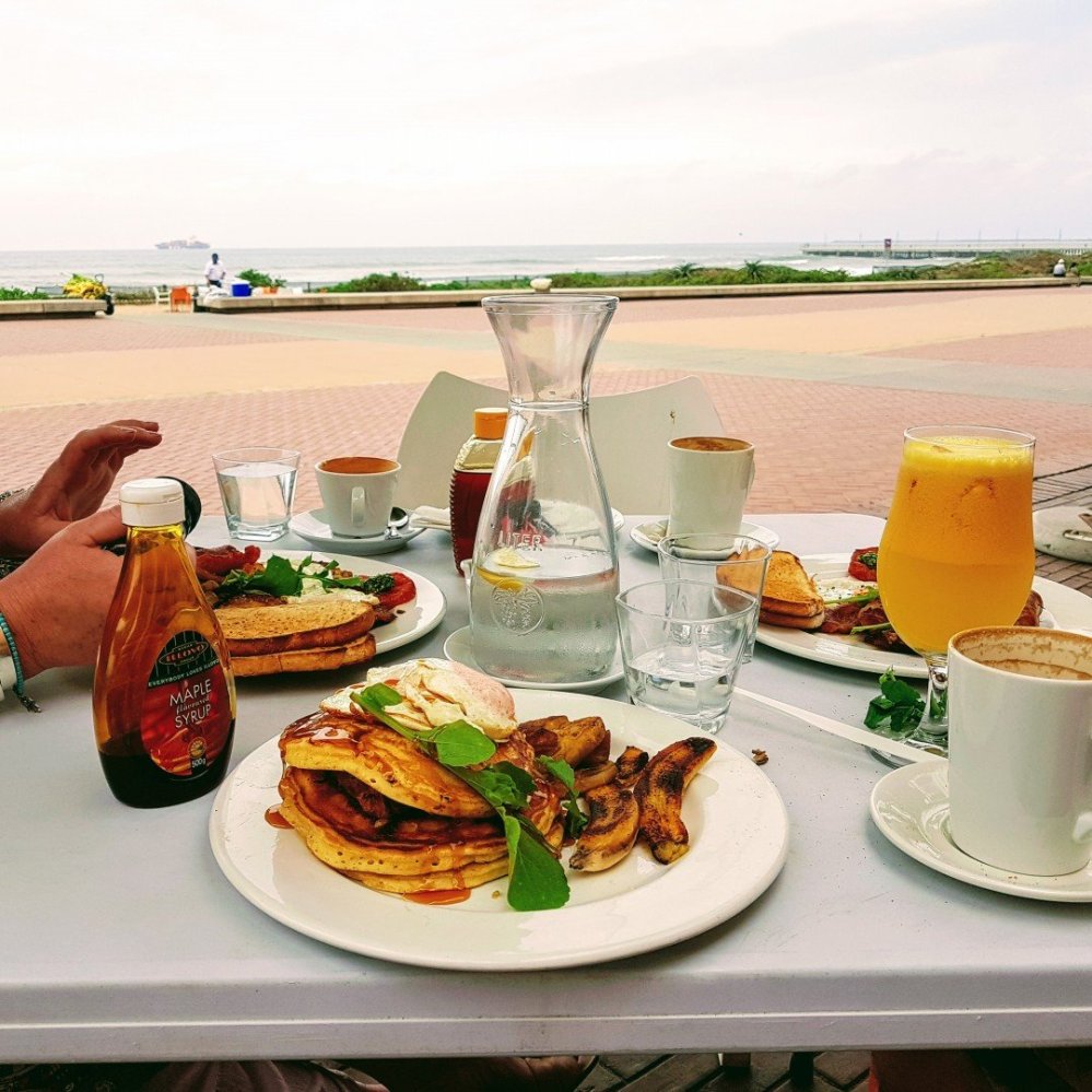 Durban Beachfront Breakfast - pancakes Durban style!