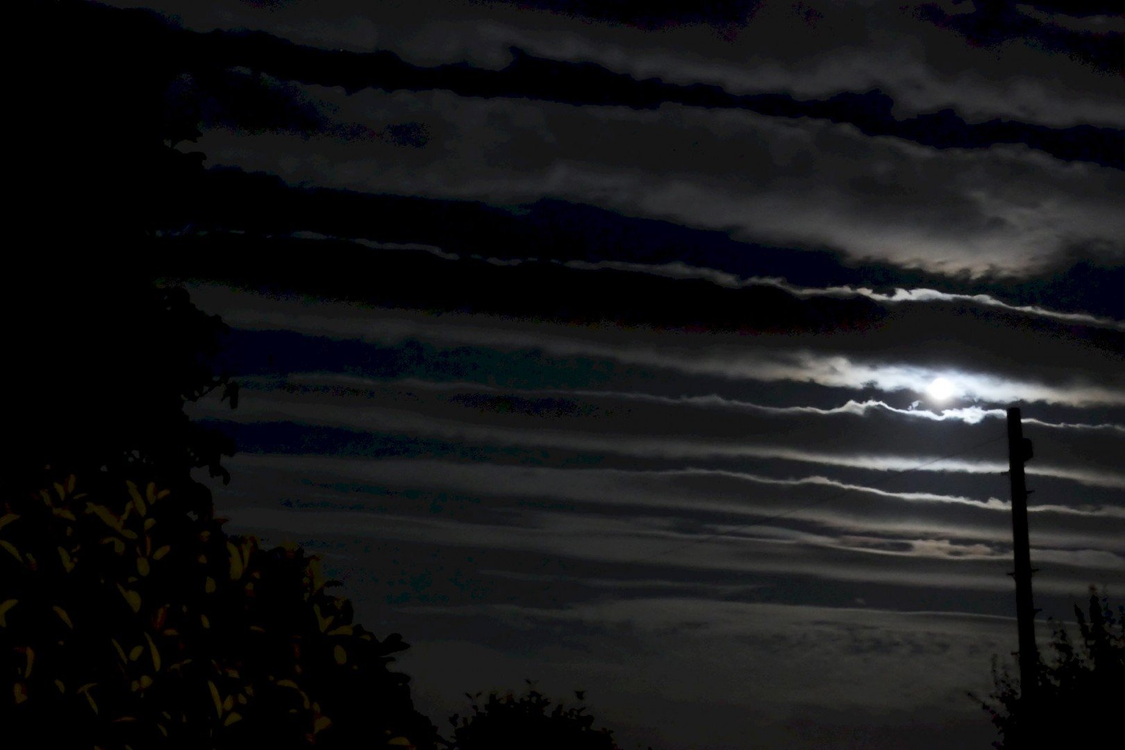 A river of Clouds in the moonlit sky.