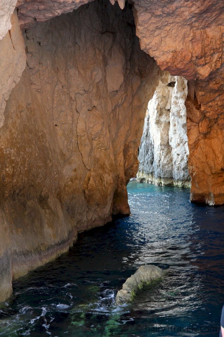 Arch in the rocks on Marathia Cape, Zakynthos