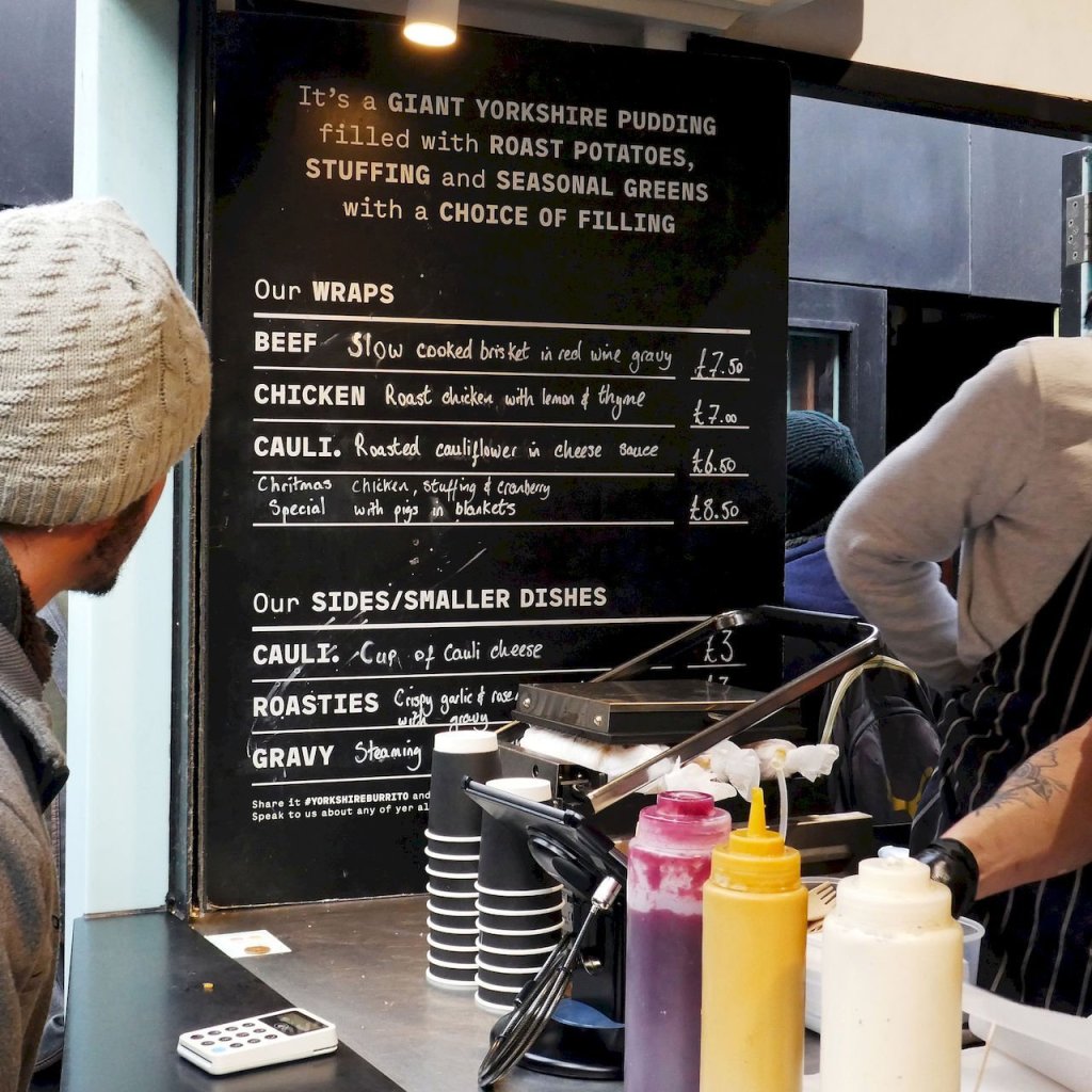 Yorkshire Burrito menu speaks for itself.