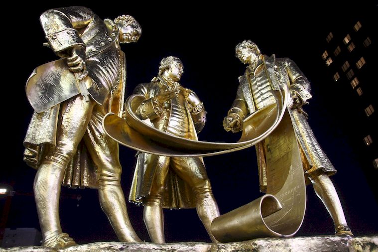 Golden Boys Staue in Birmingham