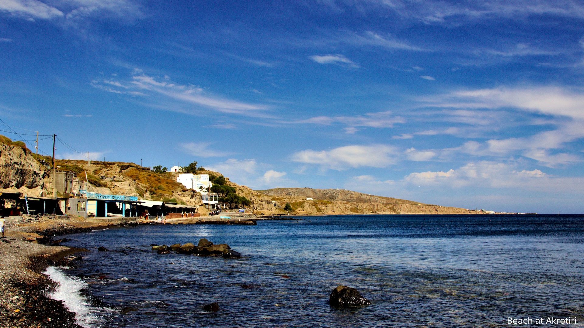 A beach at Akrotiri in Santorini, Greece